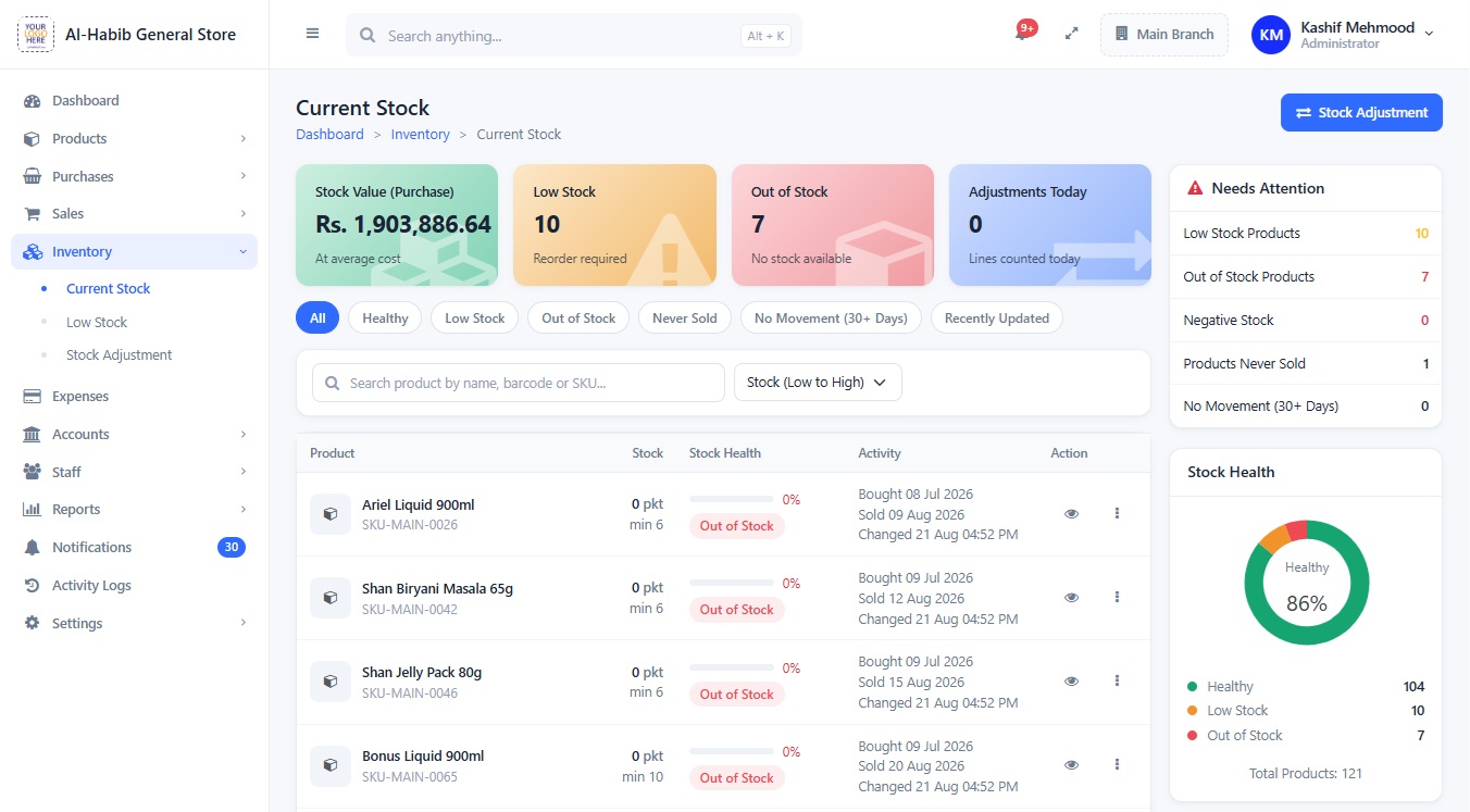 Stock you can trust without counting it in onlinePOS